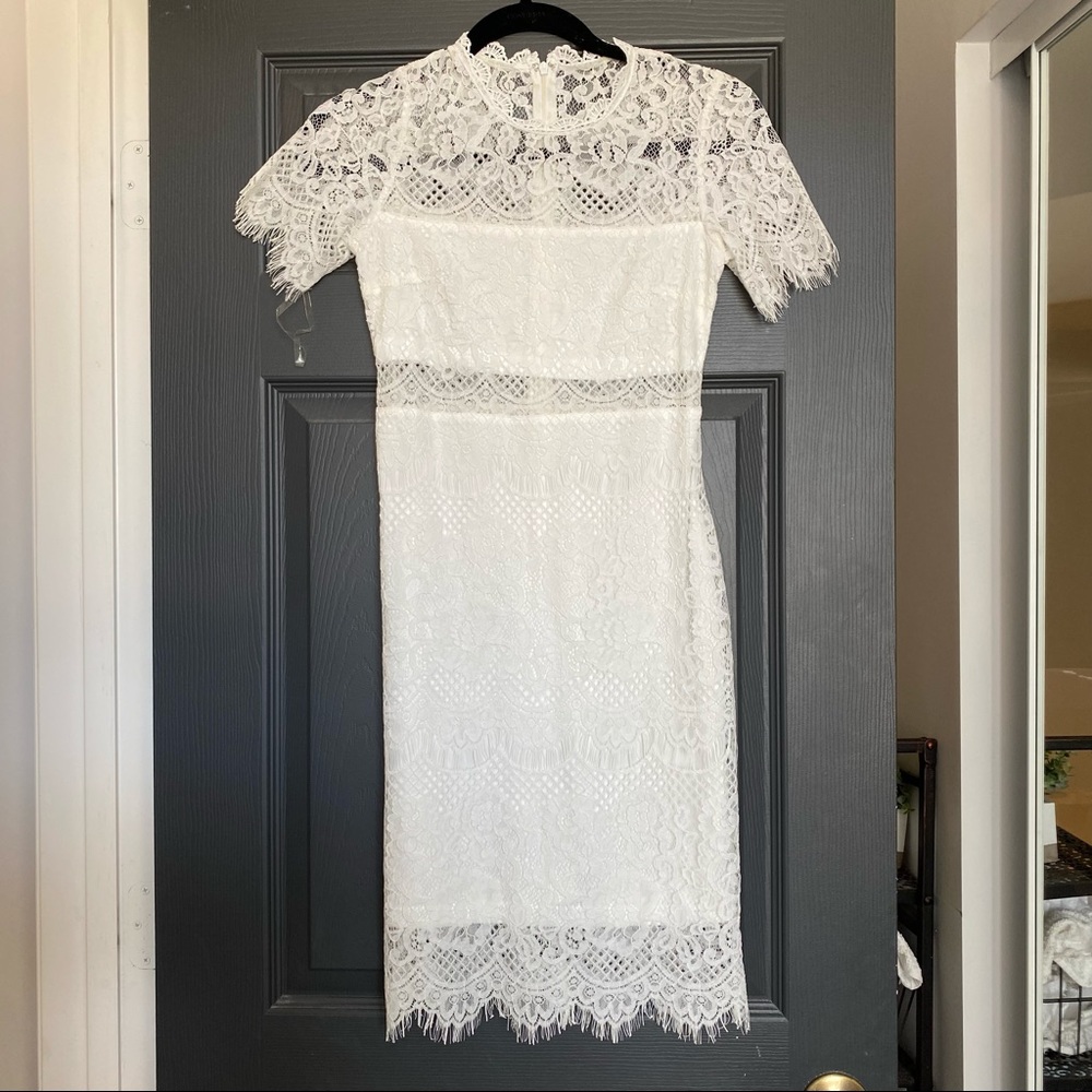 White lace dress - size xs- perfect for a bridal shower or bachelorette
